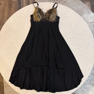 FD Embellished Bustier Dress Gold Spike Studded Y2K Clubwear